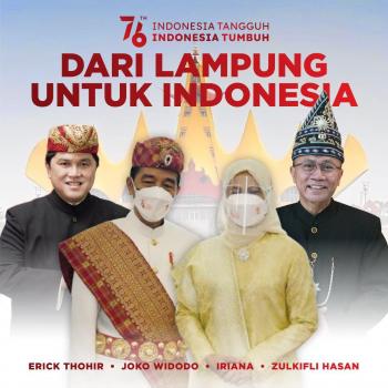 Masyarakat Lampung Bangga, Jokowi dan Erick Thohir Pakai Baju Adat Lampung di Hut RI Ke - 76